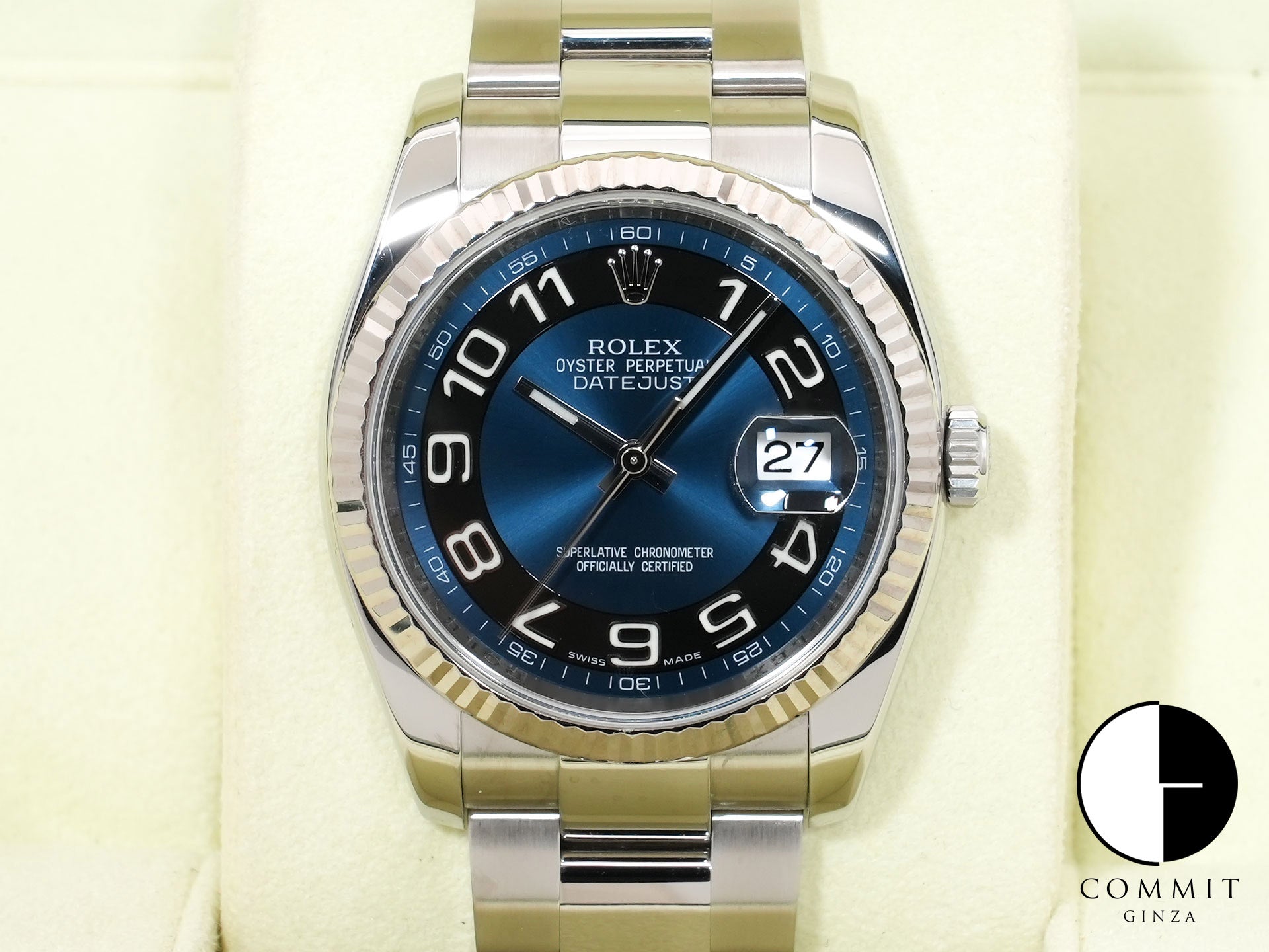 Rolex Datejust 36 Ref. 116234 Stainless Steel/White Gold Blue Arabic Dial Pre-owned b8snzn4o