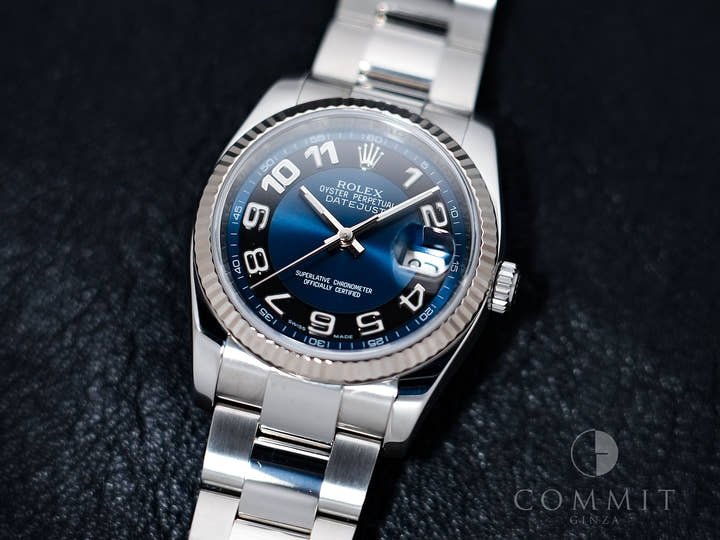 Rolex Datejust 36 Ref. 116234 Stainless Steel/White Gold Blue Arabic Dial Pre-owned b8snzn4o