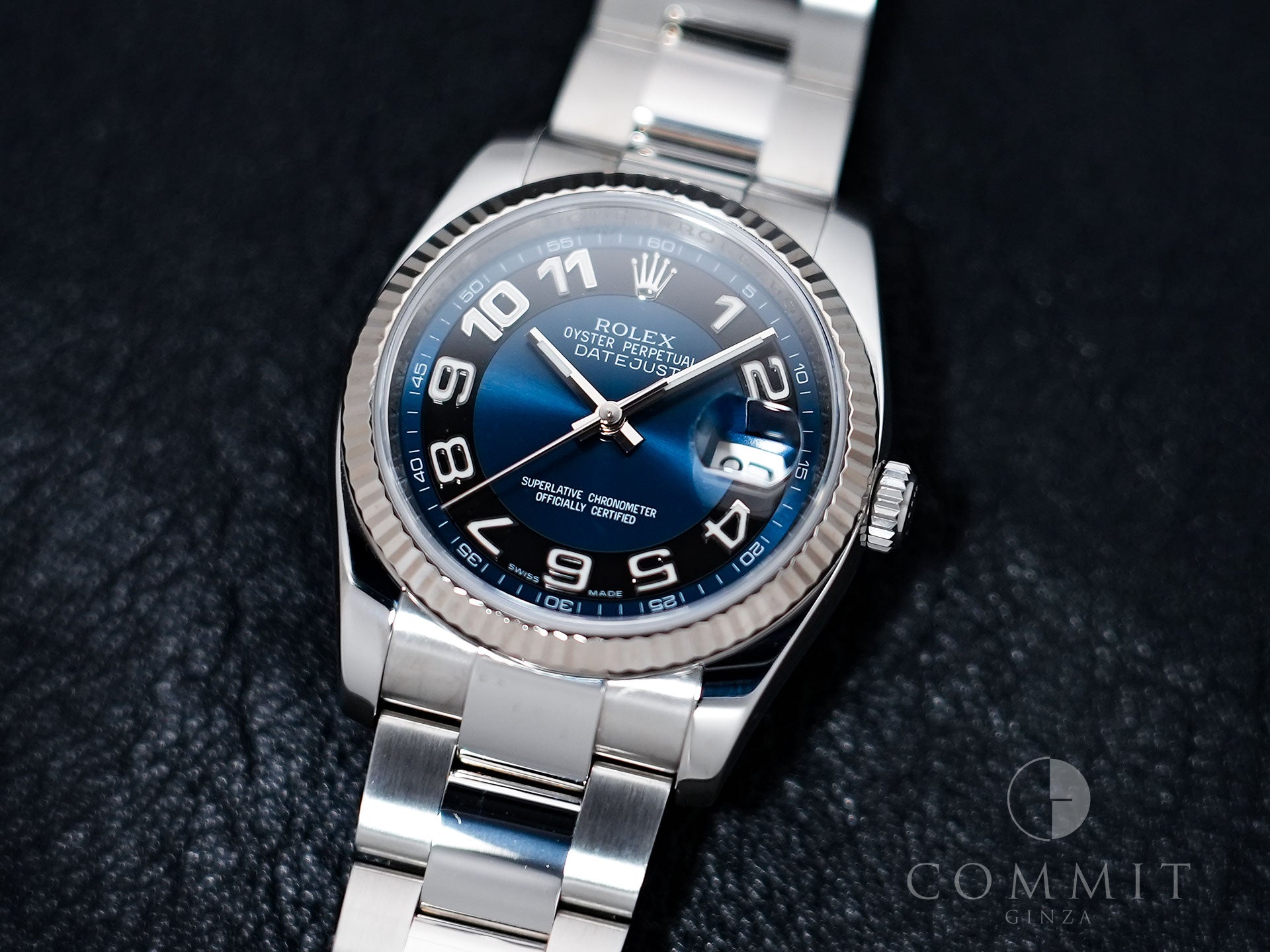 Rolex Datejust 36 Ref. 116234 Stainless Steel/White Gold Blue Arabic Dial Pre-owned b8snzn4o