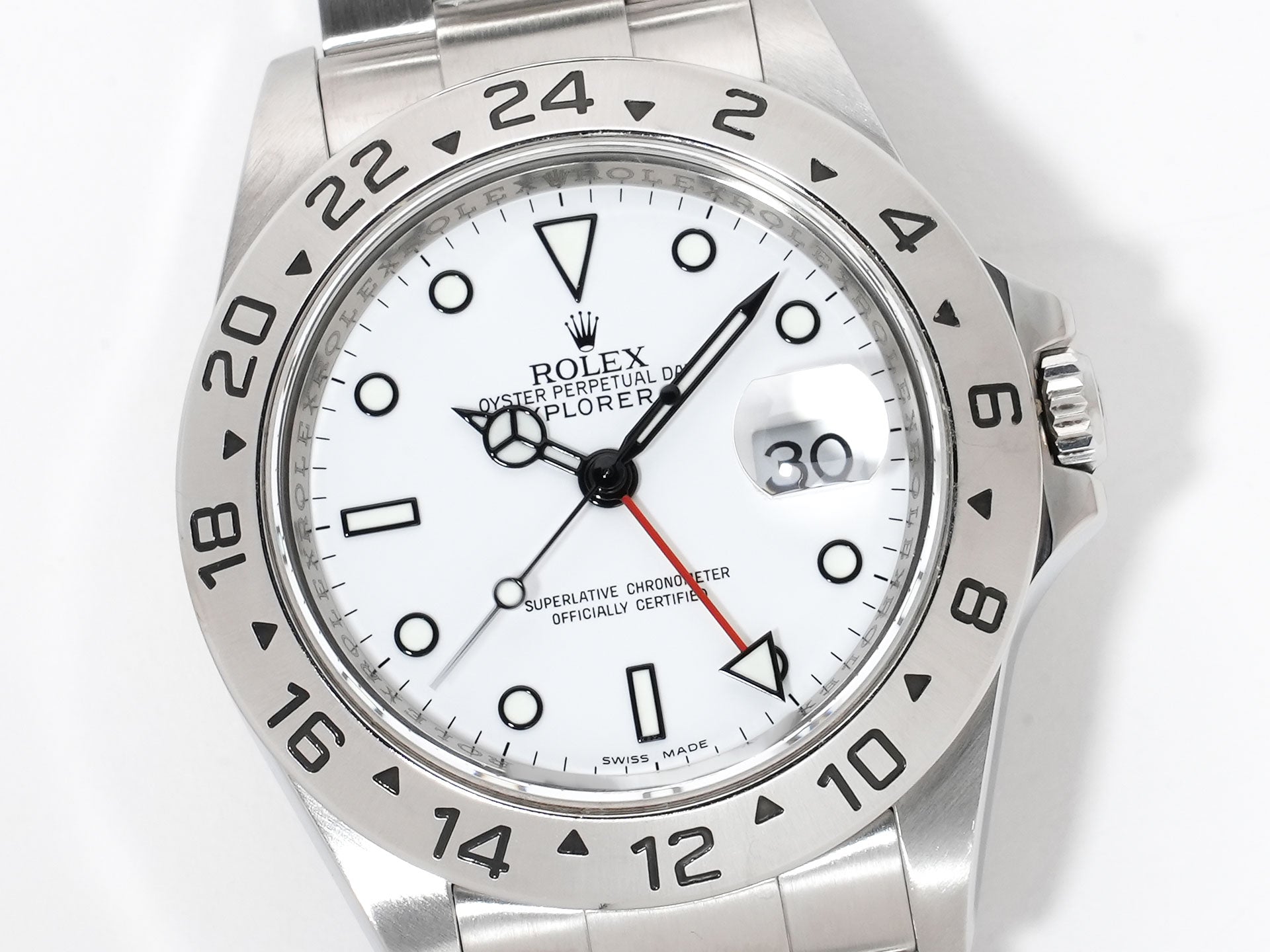 Rolex Explorer II Ref. 16570 Stainless Steel White Dial Oyster Bracelet Excellent Used Condition 7nwbec9p