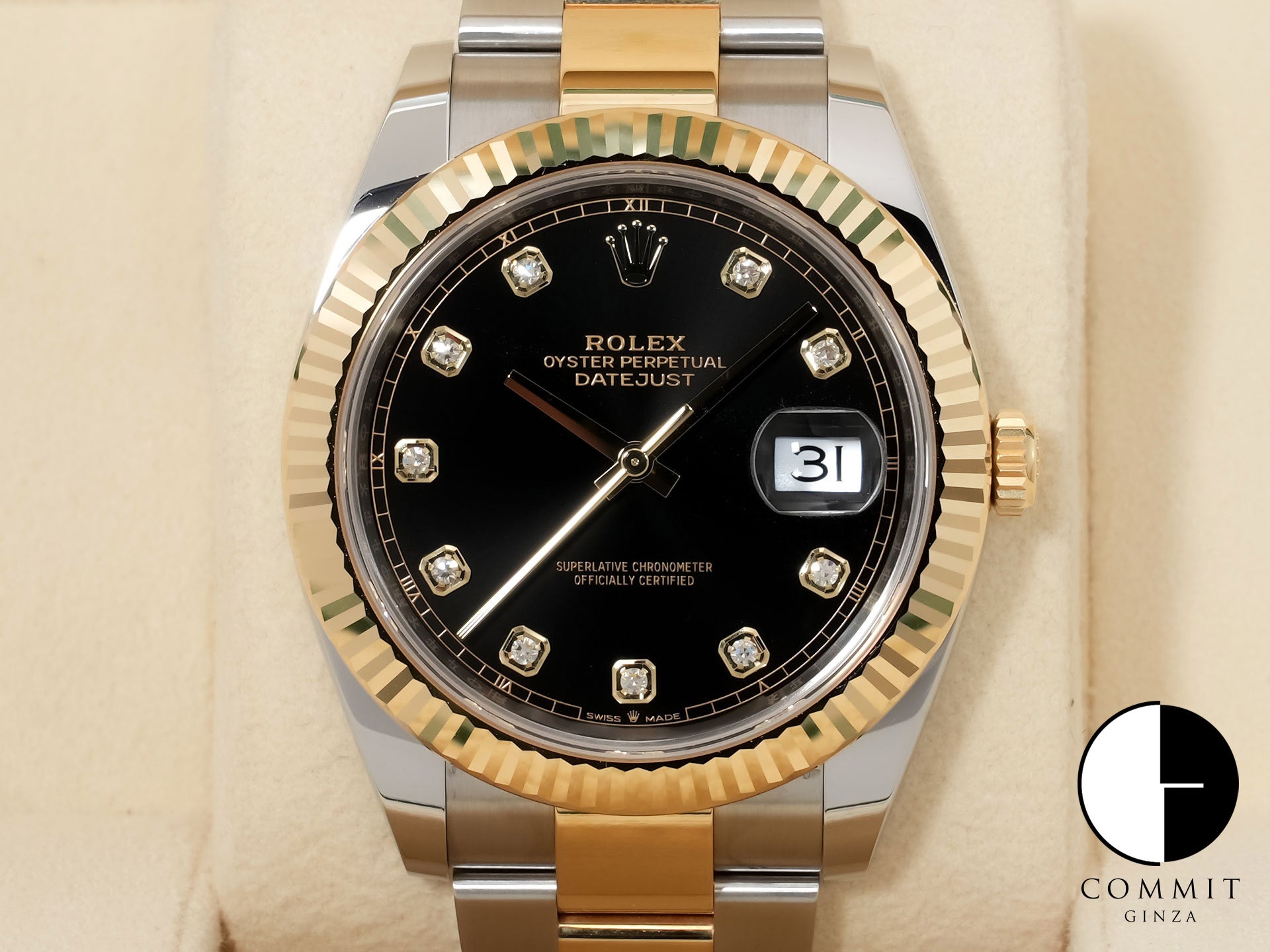 ROLEX Datejust 41 Ref.126333G Stainless Steel/Yellow Gold Bright Black x 8P Diamond Dial Oyster Bracelet Excellent Used Condition p6o5fdqf