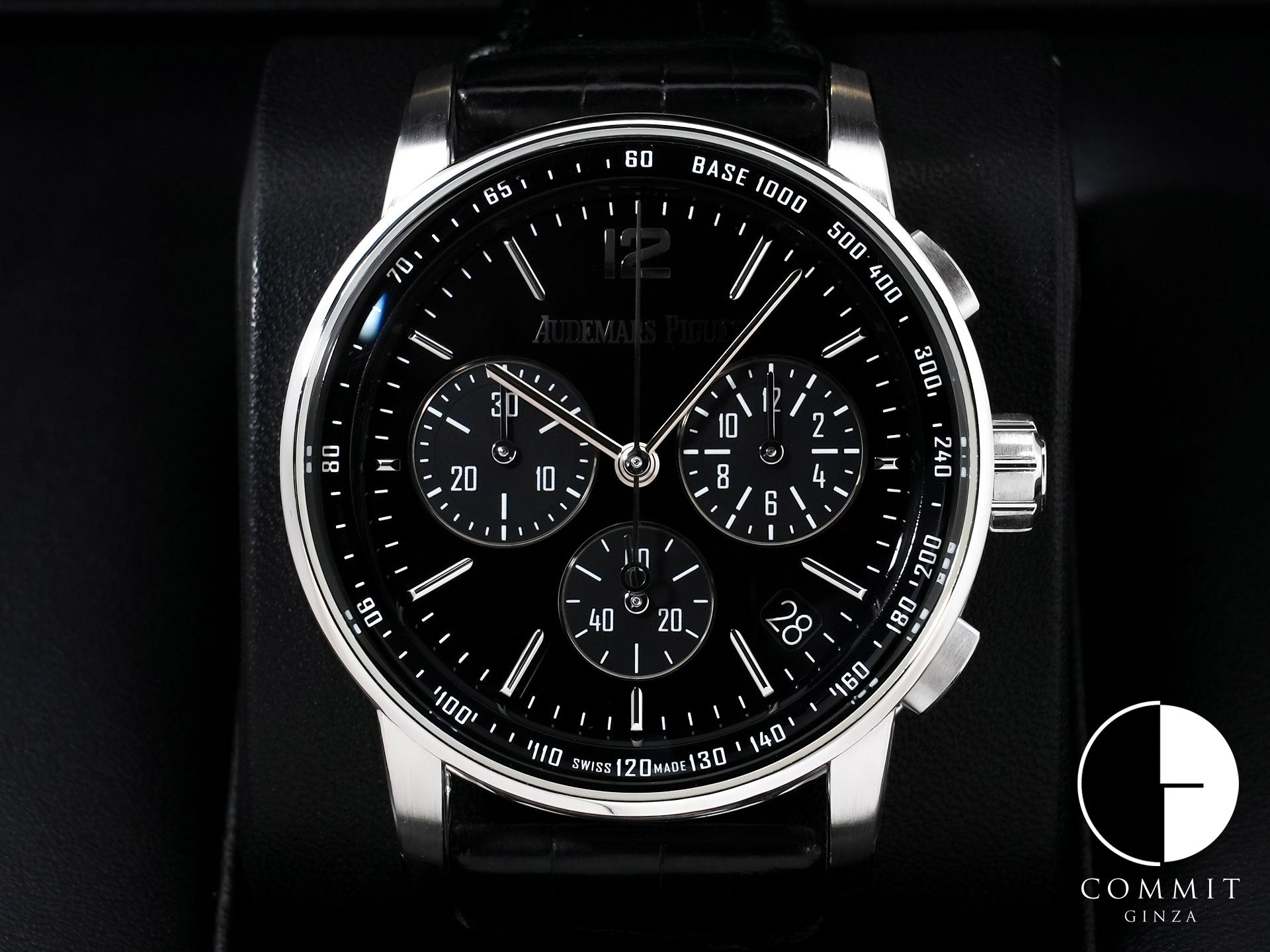 Audemars Piguet CODE 11.59 by Audemars Piguet Chronograph Ref. 26393BC.OO.A002CR.01 White Gold Black Lacquer Dial Excellent Condition u92uhfzs