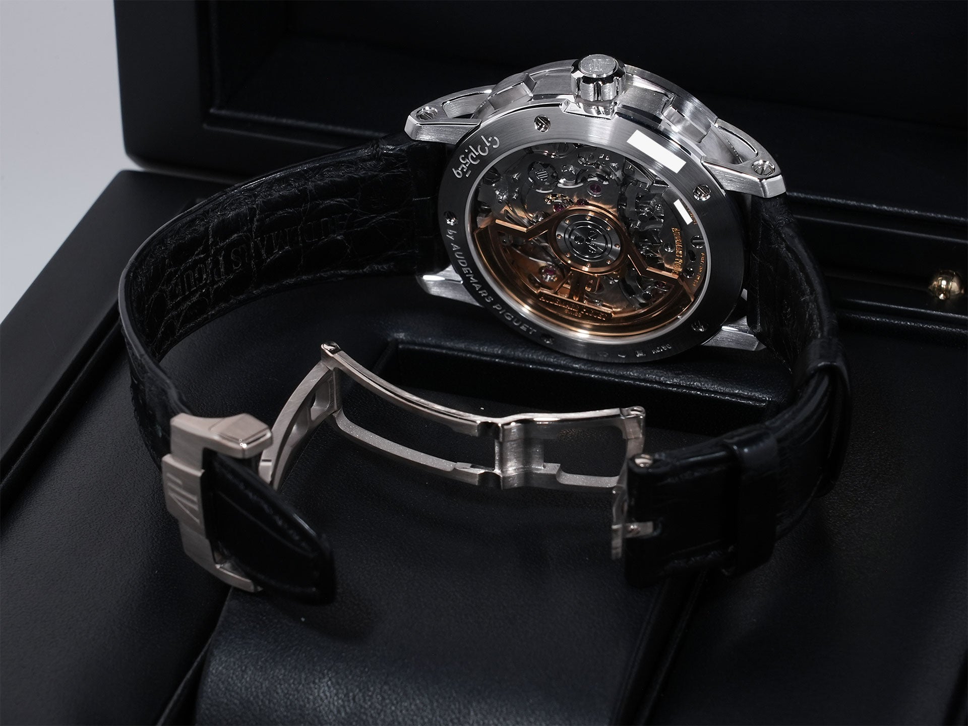 Audemars Piguet CODE 11.59 by Audemars Piguet Chronograph Ref. 26393BC.OO.A002CR.01 White Gold Black Lacquer Dial Excellent Condition u92uhfzs