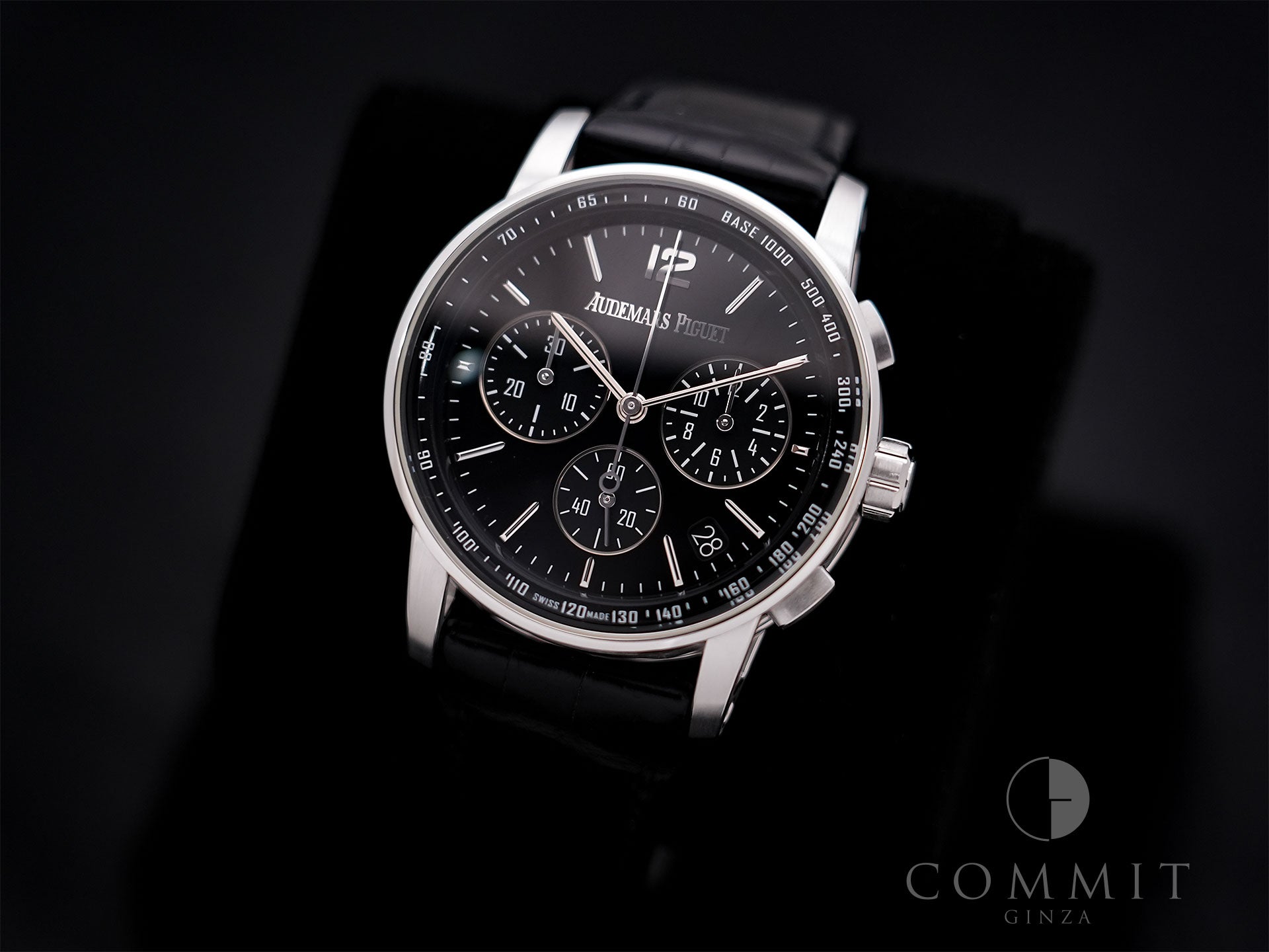 Audemars Piguet CODE 11.59 by Audemars Piguet Chronograph Ref. 26393BC.OO.A002CR.01 White Gold Black Lacquer Dial Excellent Condition u92uhfzs
