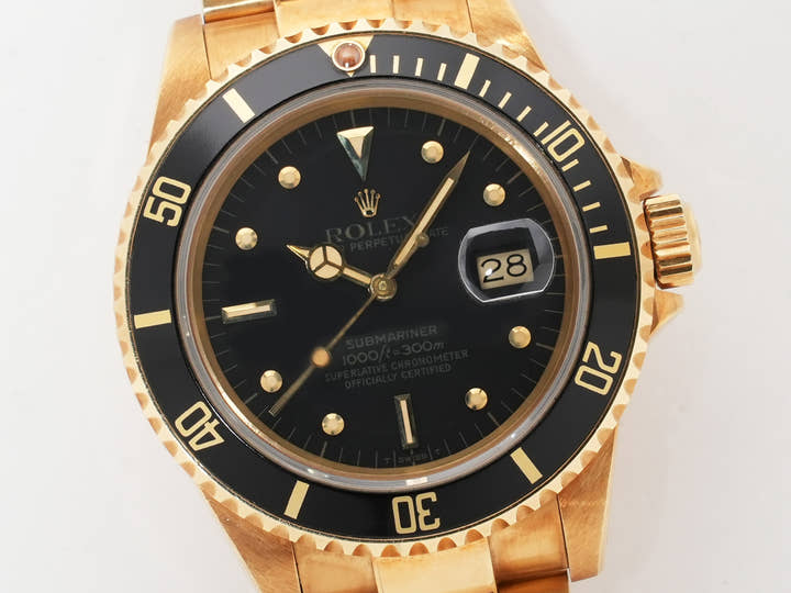 ロレックス サブマリーナー デイト Ref.16808 イエローゴールド ブラック文字盤 中古 jjda8cfw