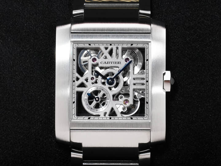 Cartier Tank Française Skeleton Ref. WHTA0025 Stainless Steel Skeleton Dial Excellent Condition idsaj2wn