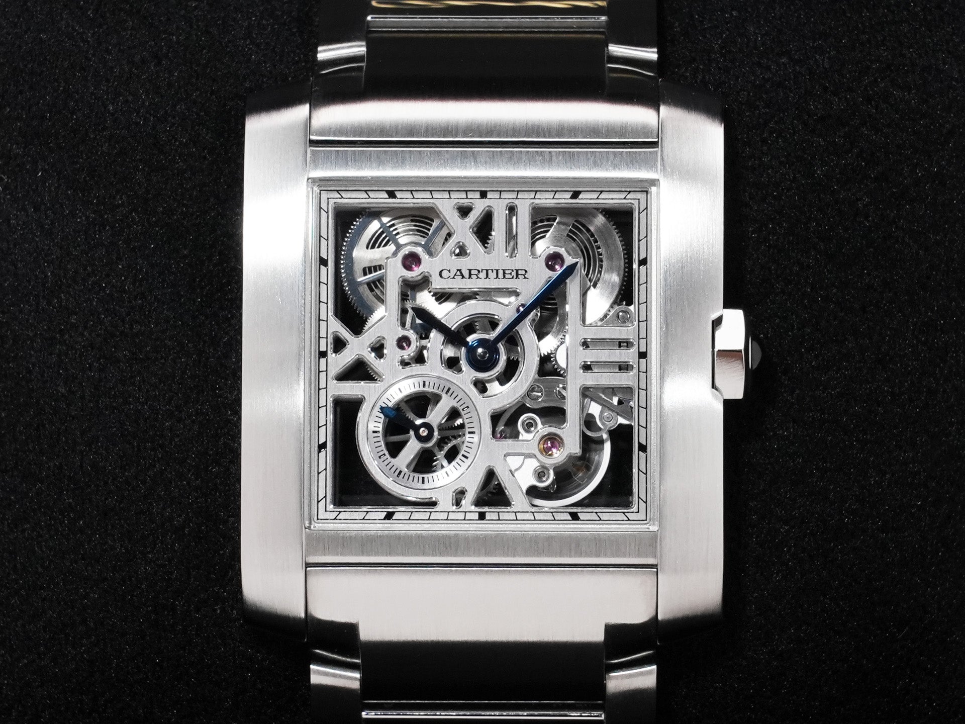 Cartier Tank Française Skeleton Ref. WHTA0025 Stainless Steel Skeleton Dial Excellent Condition idsaj2wn