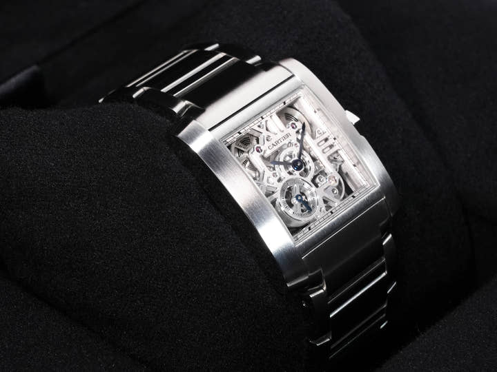 Cartier Tank Française Skeleton Ref. WHTA0025 Stainless Steel Skeleton Dial Excellent Condition idsaj2wn