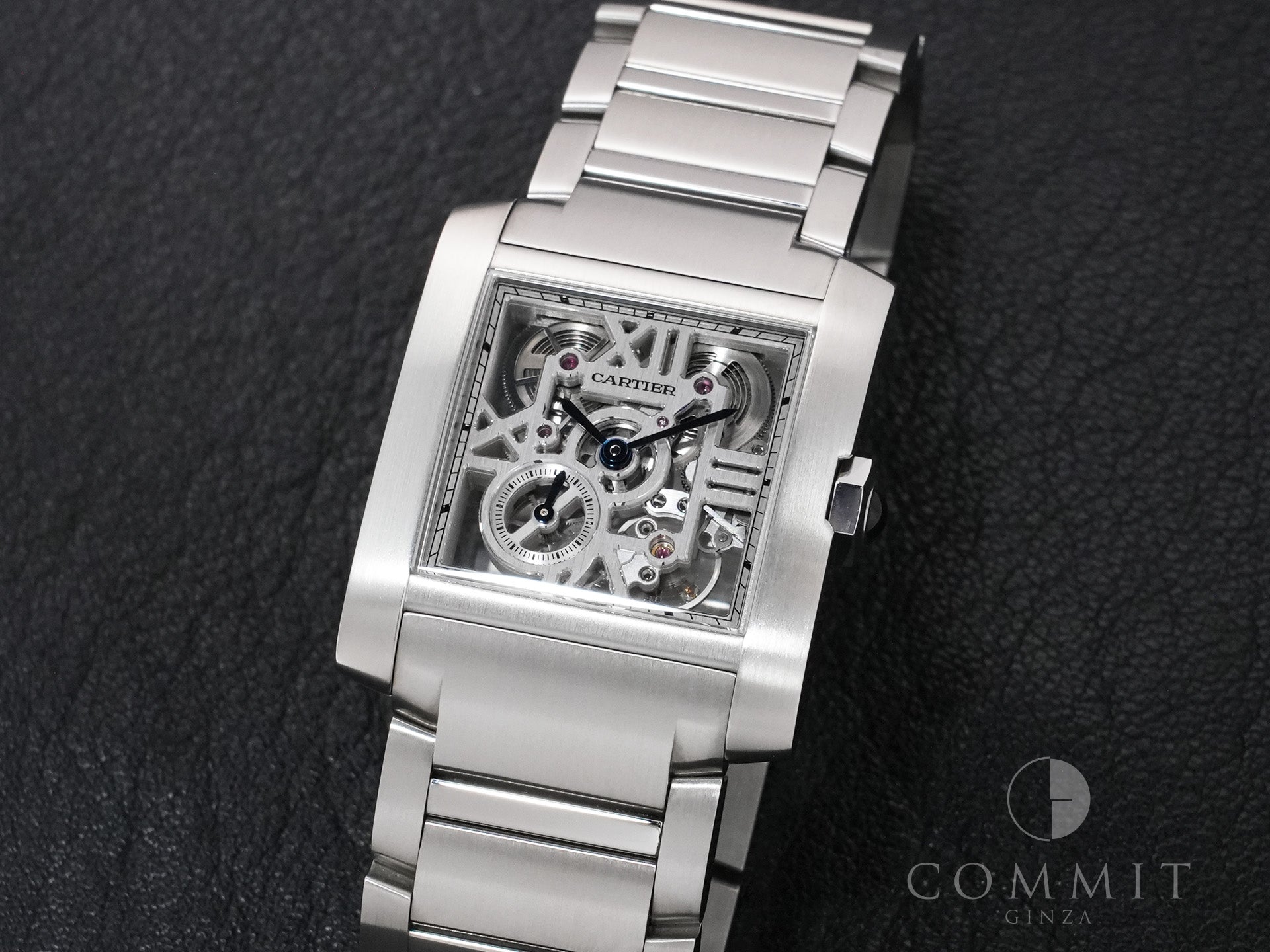 Cartier Tank Française Skeleton Ref. WHTA0025 Stainless Steel Skeleton Dial Excellent Condition idsaj2wn