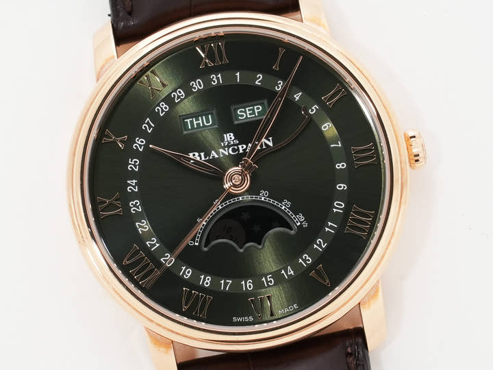 Blancpain Villeret Complete Calendar Ref. 6654A-3653-55B Red Gold Green Dial Excellent Condition s2htvhwc