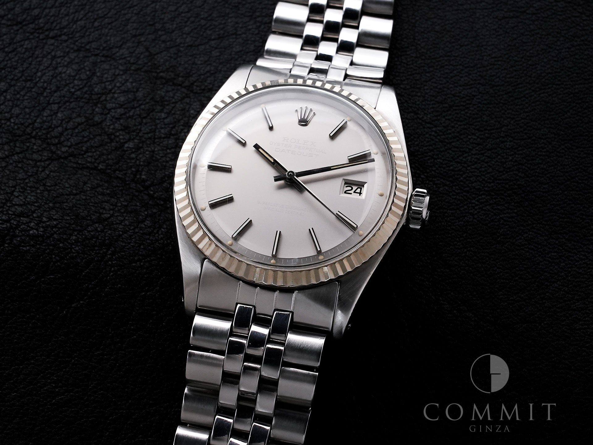 Rolex Datejust Ref. 1601 Stainless Steel/White Gold Grey Dial Used qu3cs9vs