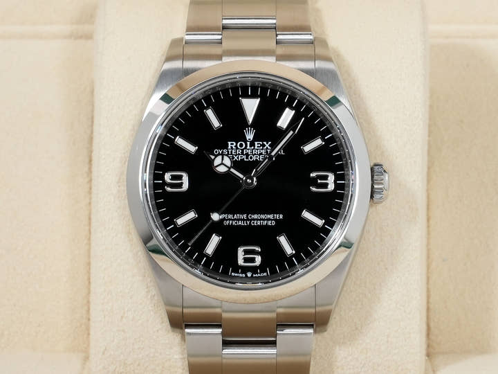 ロレックス エクスプローラー36 Ref.124270 ステンレススチール ブラック文字盤 オイスターブレスレット 中古 fbtyuz82