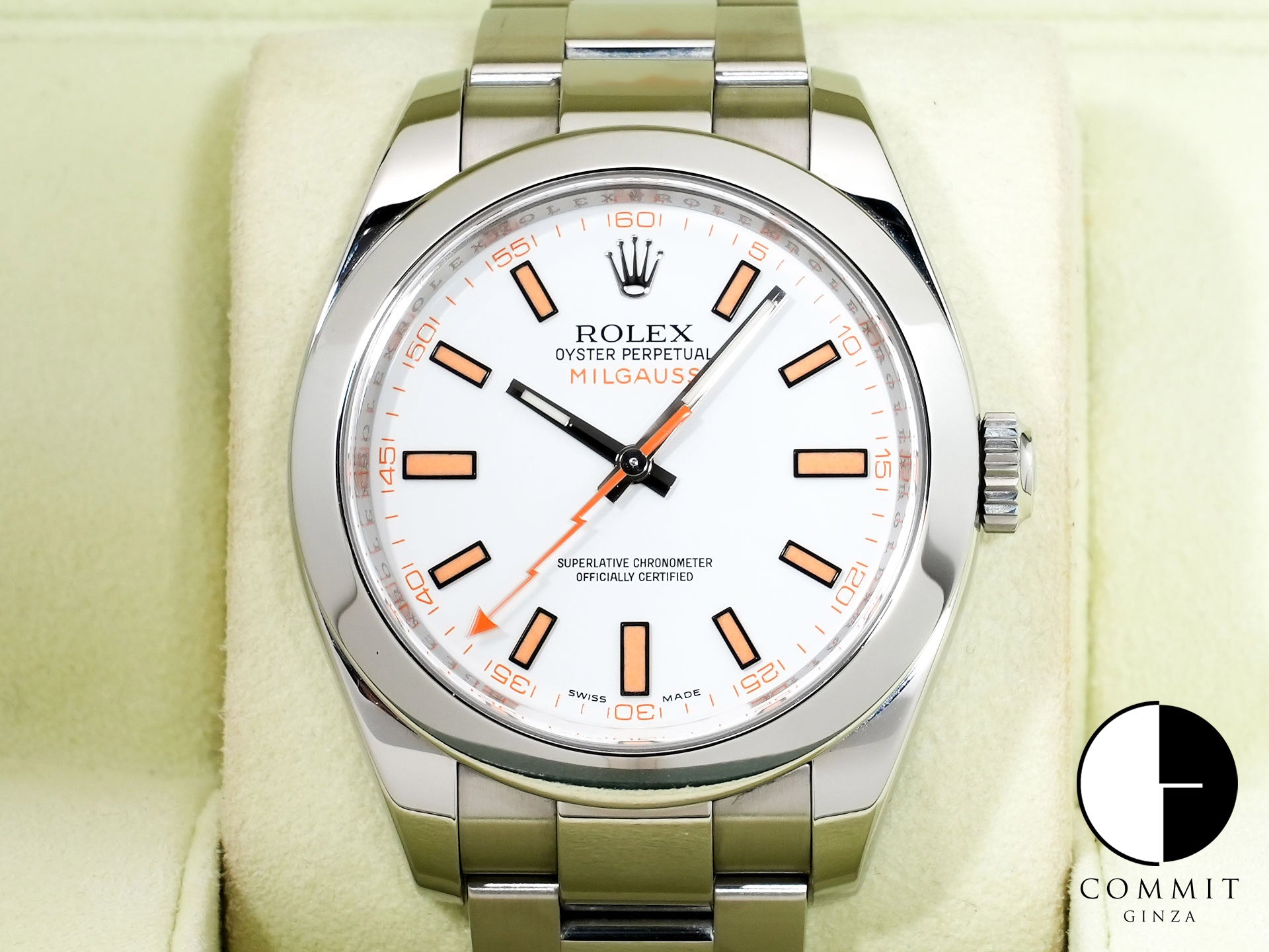 ロレックス ミルガウス Ref.116400 ステンレススチール ホワイト文字盤 中古 wxmhdsq8