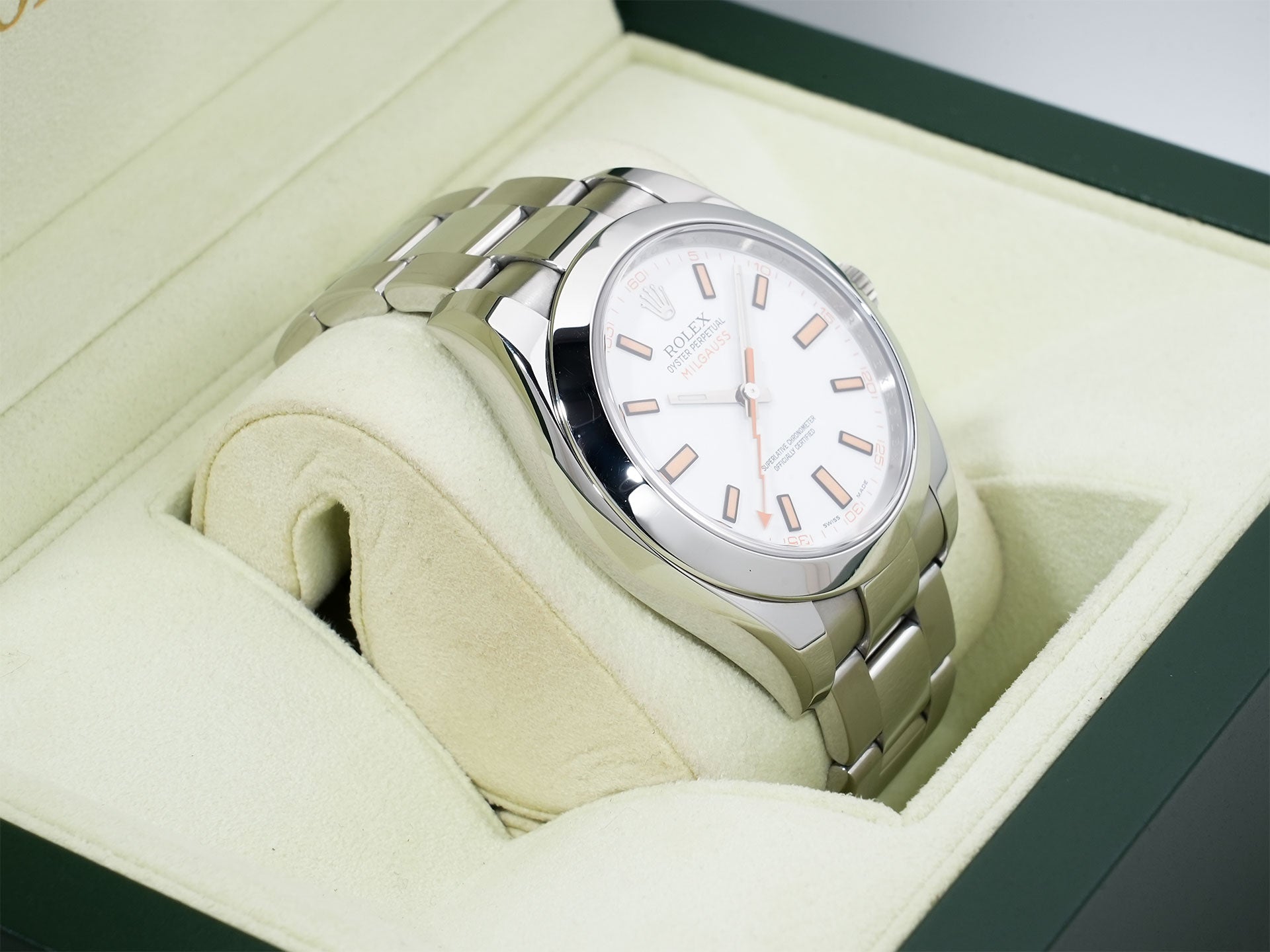 ロレックス ミルガウス Ref.116400 ステンレススチール ホワイト文字盤 中古 wxmhdsq8