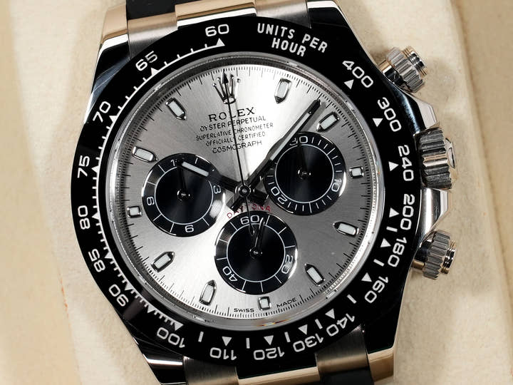 ROLEX Daytona Ref. 116519LN White Gold Steel x Black Dial Used 4fy8d2ii