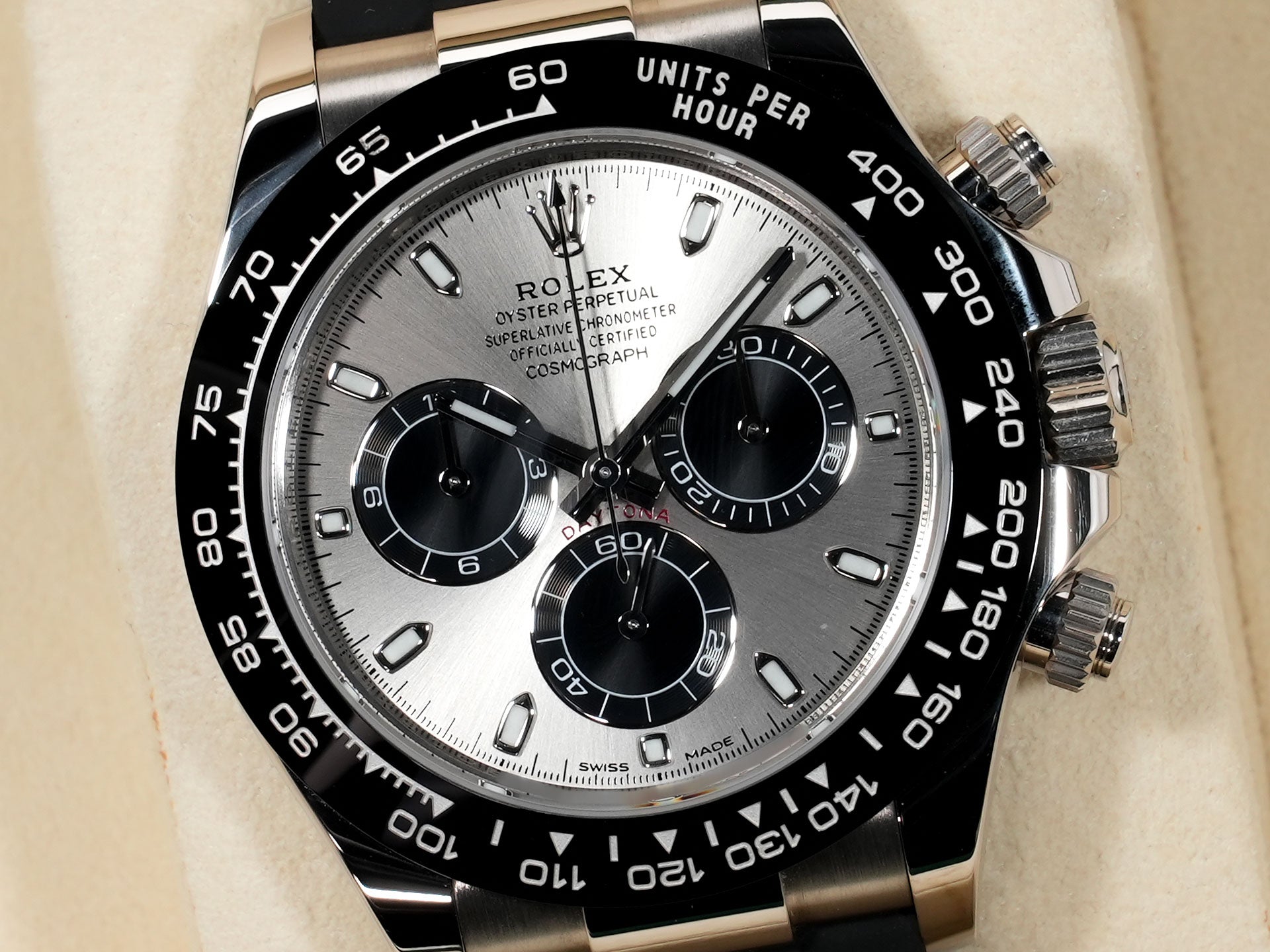 ROLEX Daytona Ref. 116519LN White Gold Steel x Black Dial Used 4fy8d2ii