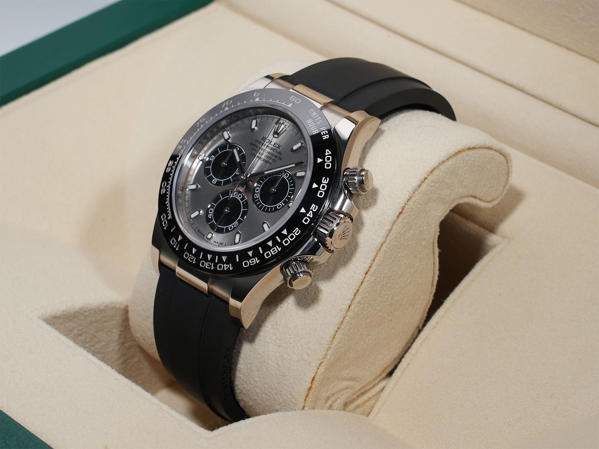 ROLEX Daytona Ref. 116519LN White Gold Steel x Black Dial Used 4fy8d2ii