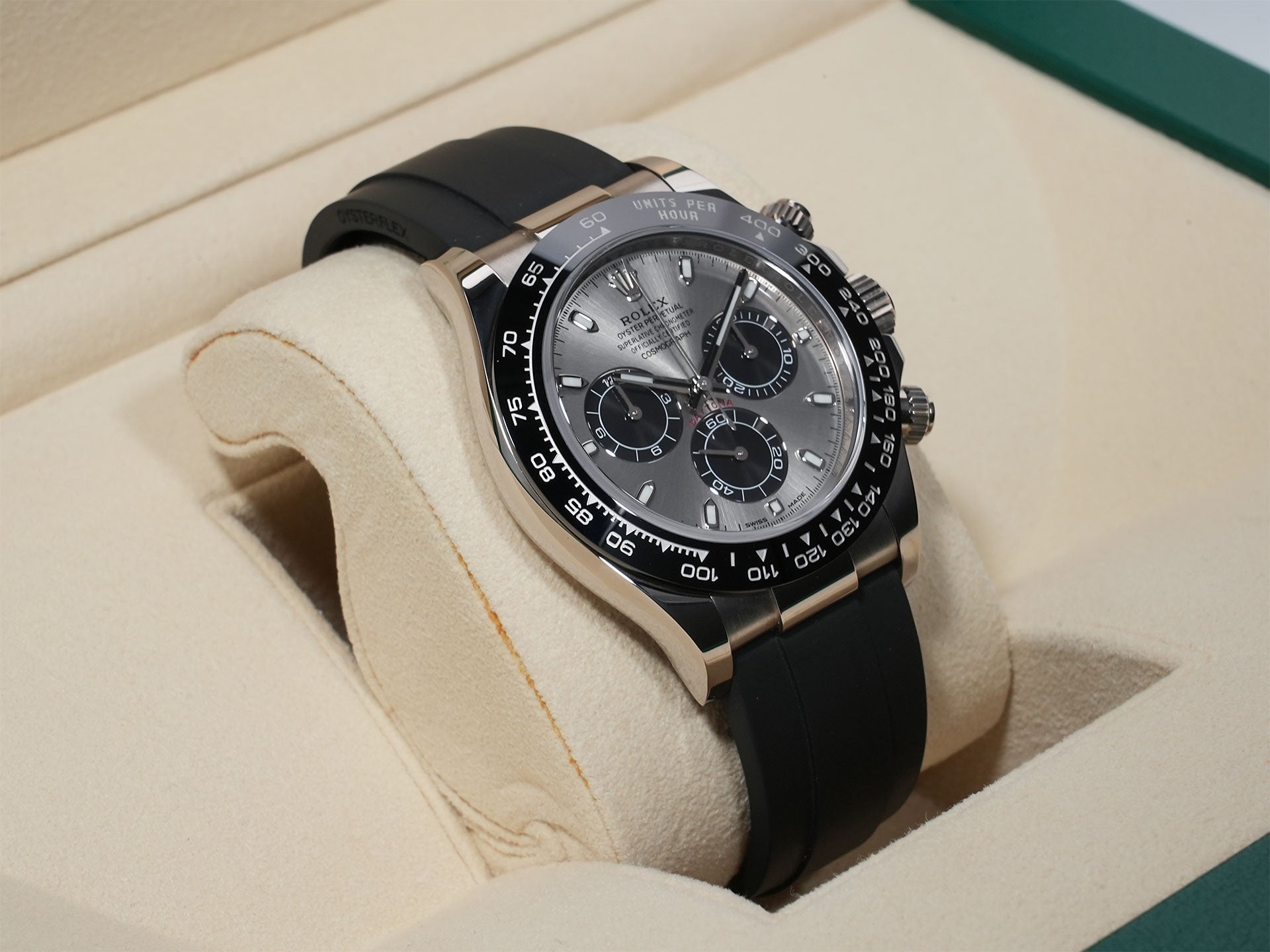 ROLEX Daytona Ref. 116519LN White Gold Steel x Black Dial Used 4fy8d2ii