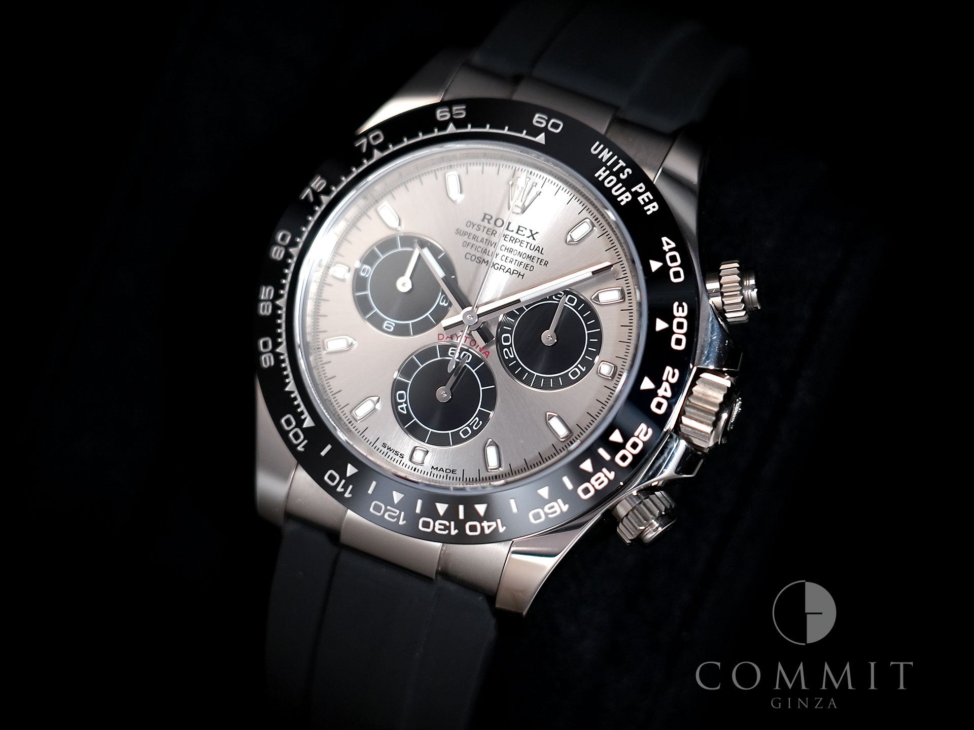 ROLEX Daytona Ref. 116519LN White Gold Steel x Black Dial Used 4fy8d2ii