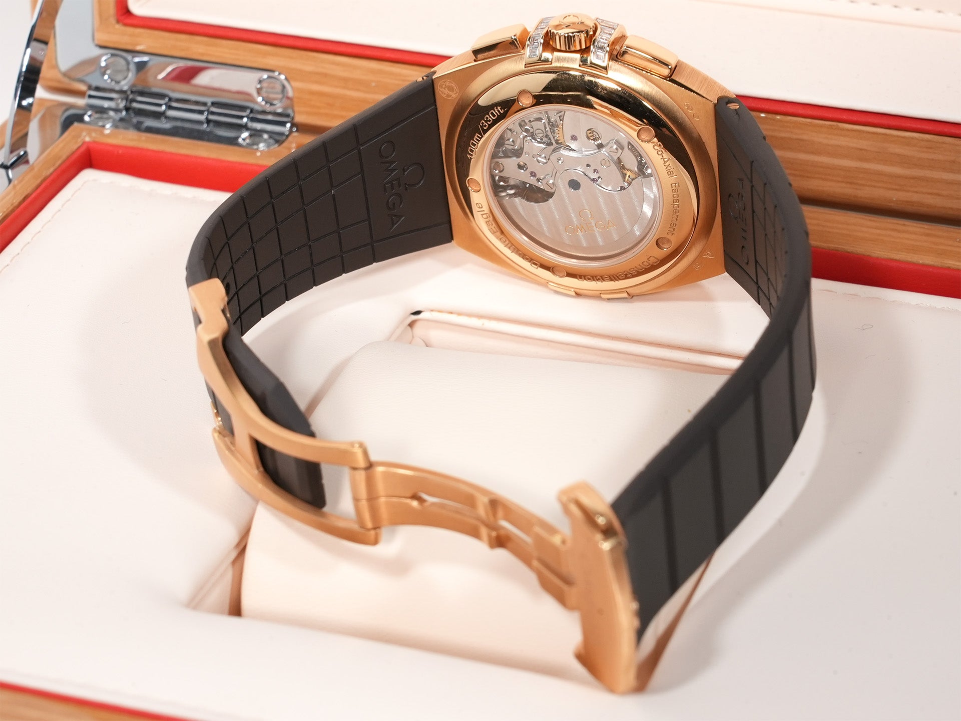 オメガ コンステレーション ダブルイーグル クロノグラフ Ref.121.57.41.50.13.001 レッドゴールド ブラウン文字盤 美中古 wd332zfr