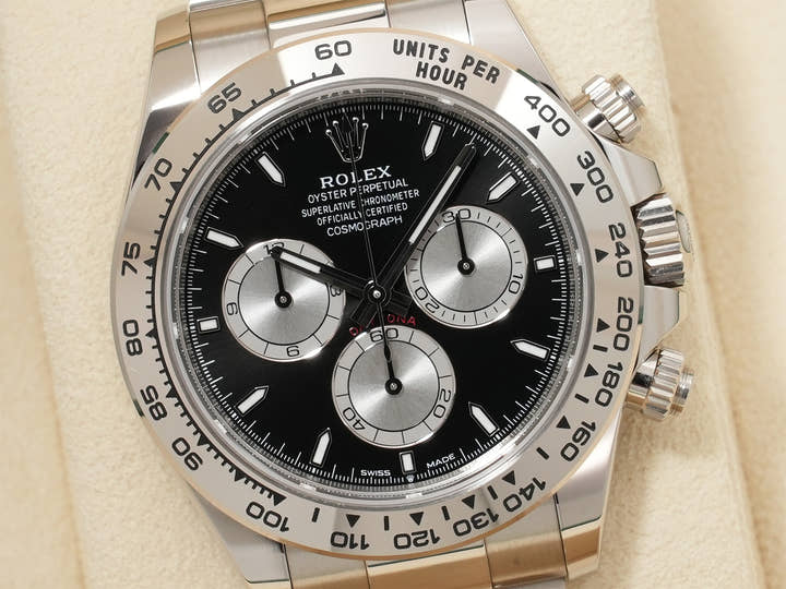 ロレックス デイトナ Ref.126509 ホワイトゴールド ブライトブラックxスチール文字盤 美品 nduwnkmy
