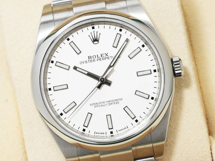 ロレックス オイスターパーペチュアル39 Ref.114300 ステンレススチール ホワイト文字盤 美中古 4nf7hduo