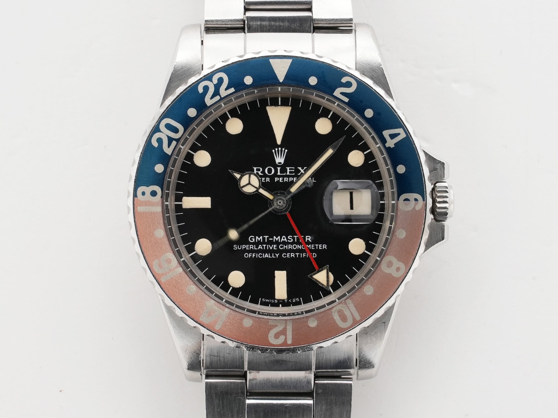 ロレックス GMTマスター Ref.1675 ステンレススチール ブラック文字盤 オイスターブレスレット 中古 tece6e74