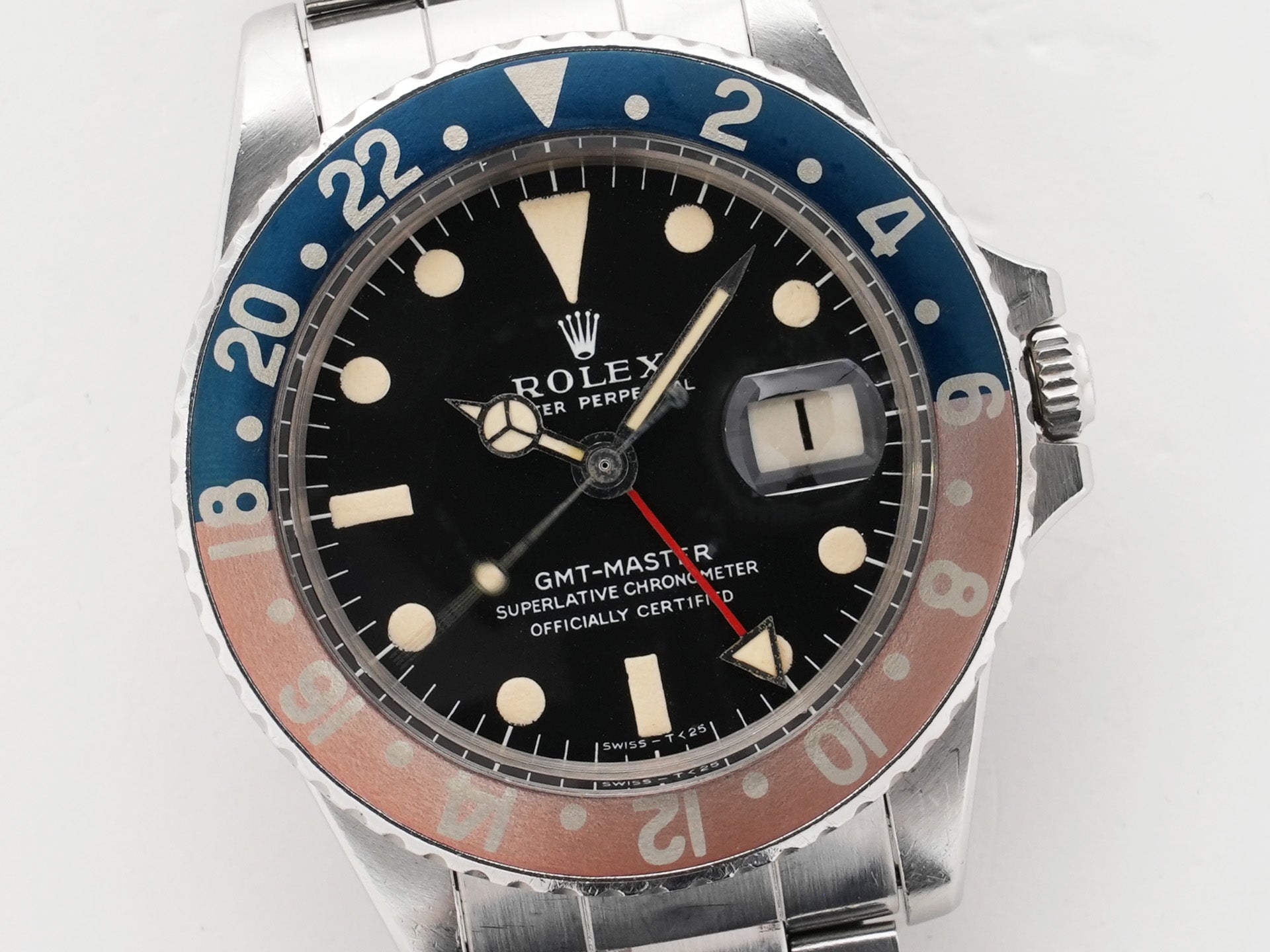 ロレックス GMTマスター Ref.1675 ステンレススチール ブラック文字盤 オイスターブレスレット 中古 tece6e74