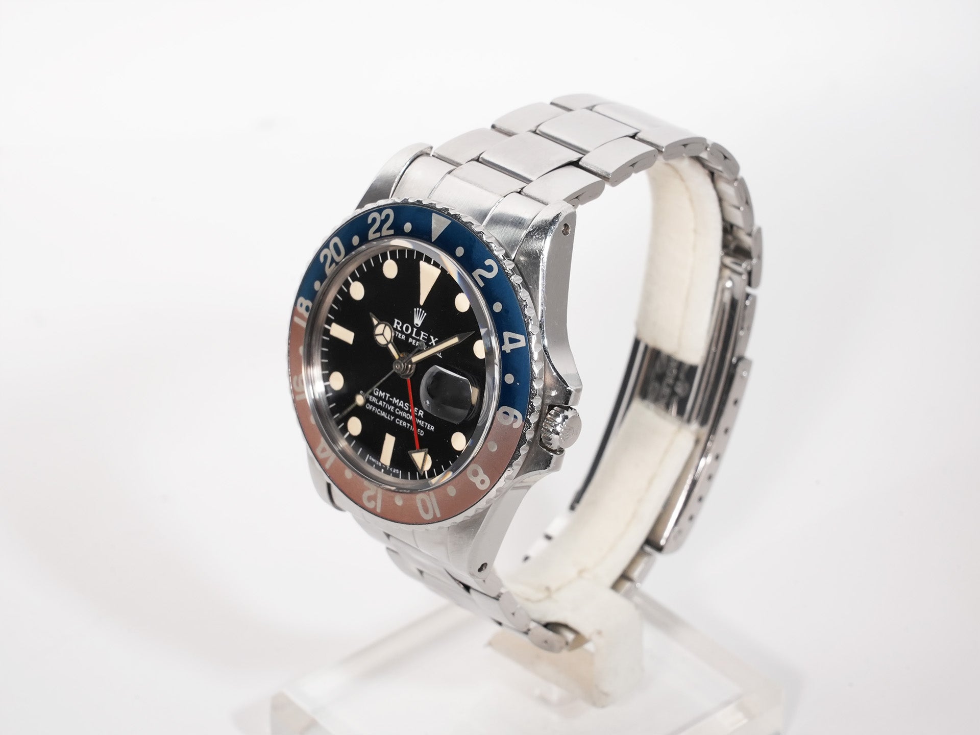 ロレックス GMTマスター Ref.1675 ステンレススチール ブラック文字盤 オイスターブレスレット 中古 tece6e74