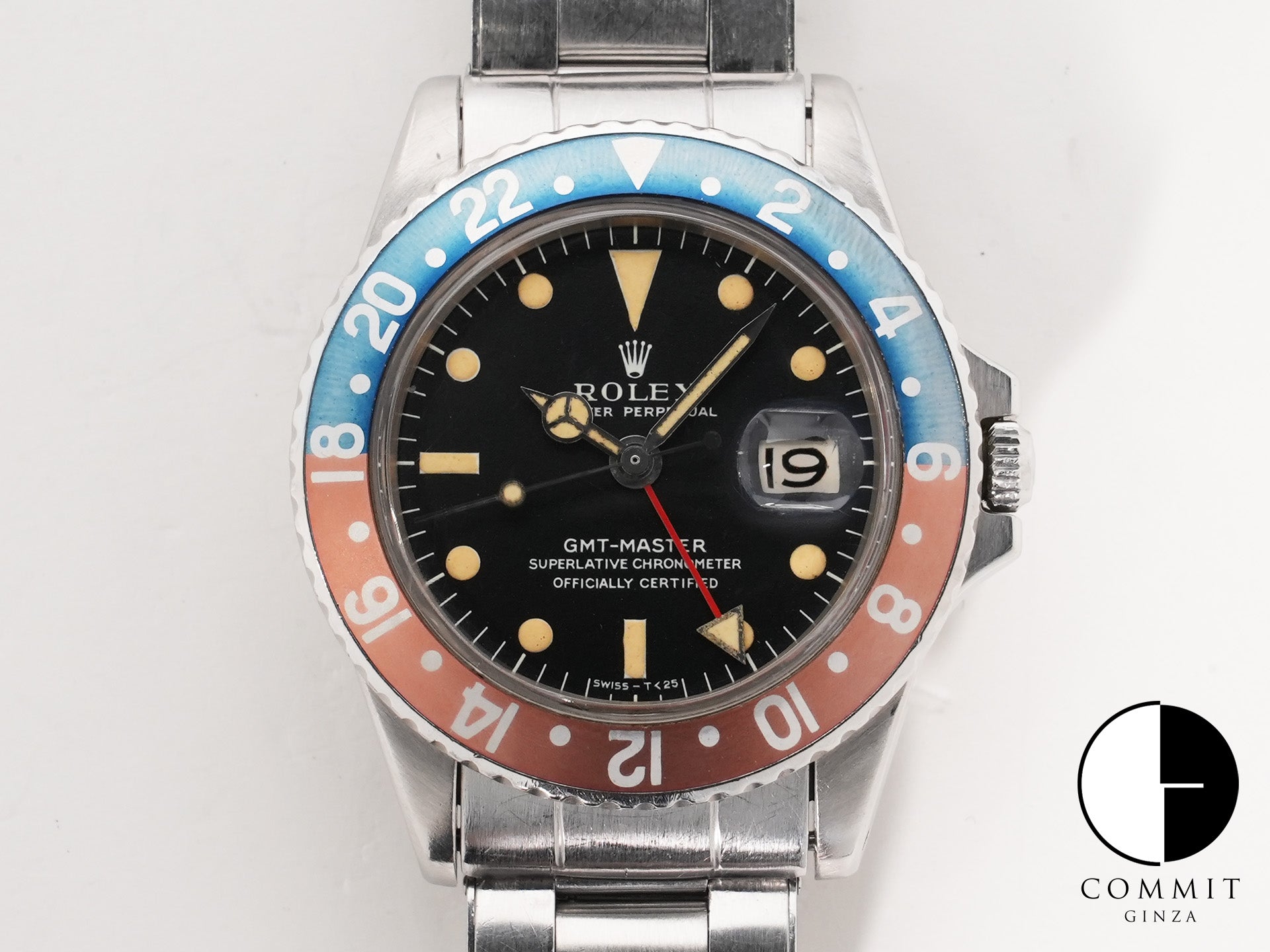 ロレックス GMTマスター Ref.1675 ステンレススチール ブラック文字盤 オイスターブレスレット 中古 tqioya5m