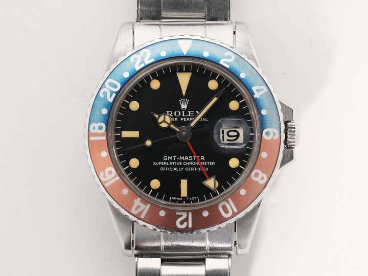 ロレックス GMTマスター Ref.1675 ステンレススチール ブラック文字盤 オイスターブレスレット 中古 tqioya5m