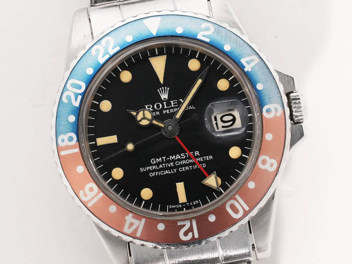 ロレックス GMTマスター Ref.1675 ステンレススチール ブラック文字盤 オイスターブレスレット 中古 tqioya5m