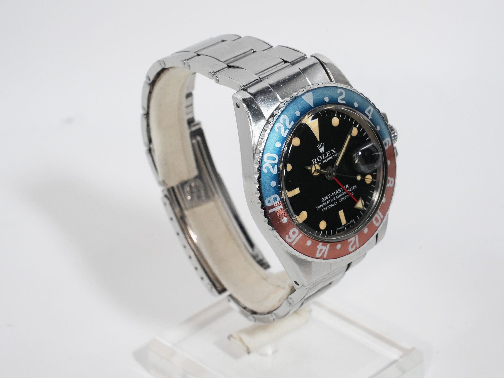 ロレックス GMTマスター Ref.1675 ステンレススチール ブラック文字盤 オイスターブレスレット 中古 tqioya5m