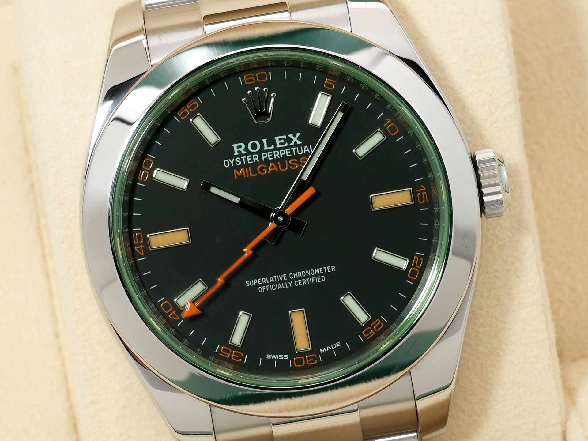 ロレックス ミルガウス Ref.116400GV ステンレススチール ブラック文字盤 美品 xtysugkd