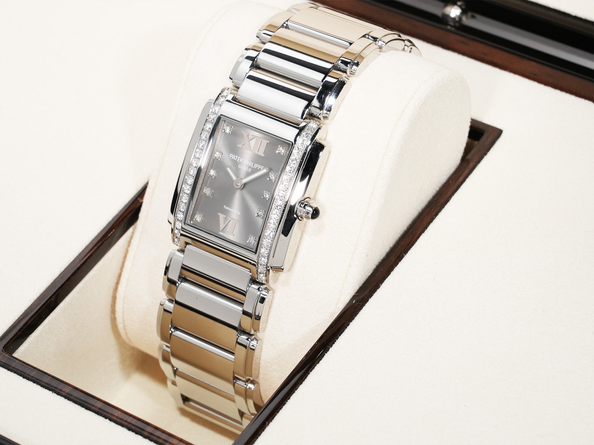 パテックフィリップ Twenty-4 TIFFANY＆CO. Ref.4910/10A-010 ステンレススチール グレー文字盤 中古 cpeg7puk