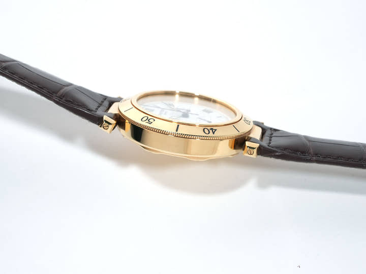 カルティエ パシャ クロノグラフ 38mm 150周年記念モデル Ref.W30X7651 イエローゴールド ホワイト文字盤 中古 xgi5pkzr