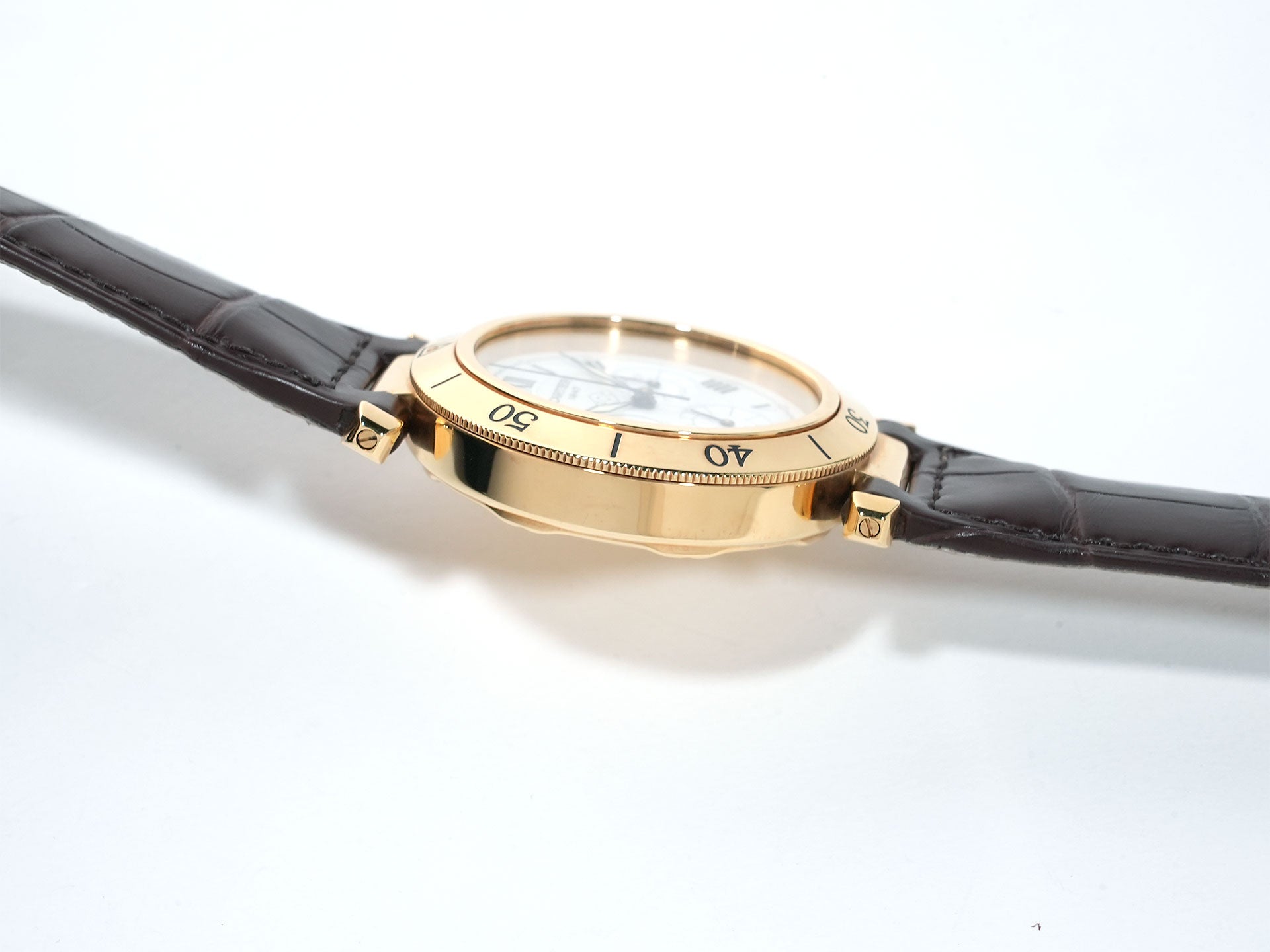 カルティエ パシャ クロノグラフ 38mm 150周年記念モデル Ref.W30X7651 イエローゴールド ホワイト文字盤 中古 xgi5pkzr