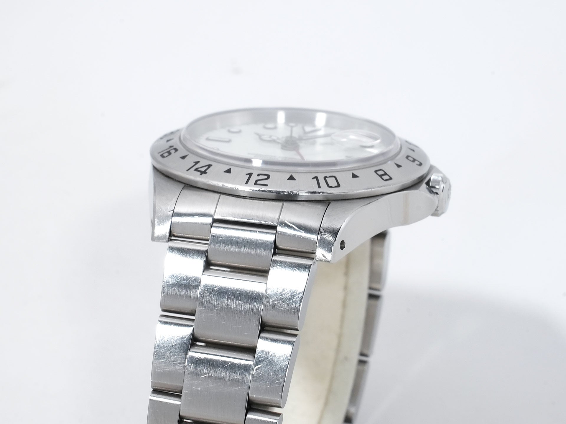 ロレックス エクスプローラーII Ref.16570 ステンレススチール ホワイト文字盤 オイスターブレスレット 中古 iraszmtp