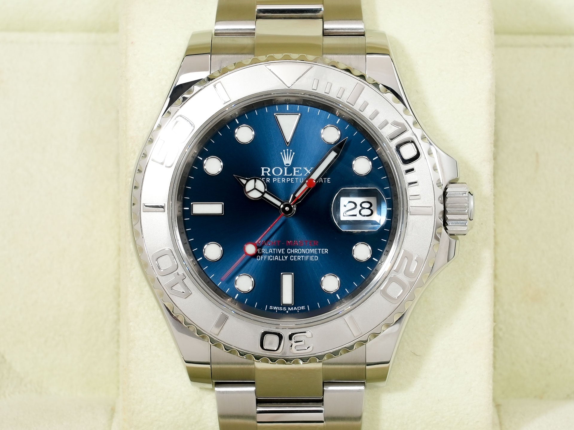 Rolex Yacht-Master 40 Ref. 116622 Stainless Steel/Platinum Blue Dial Used vxi6bwk7