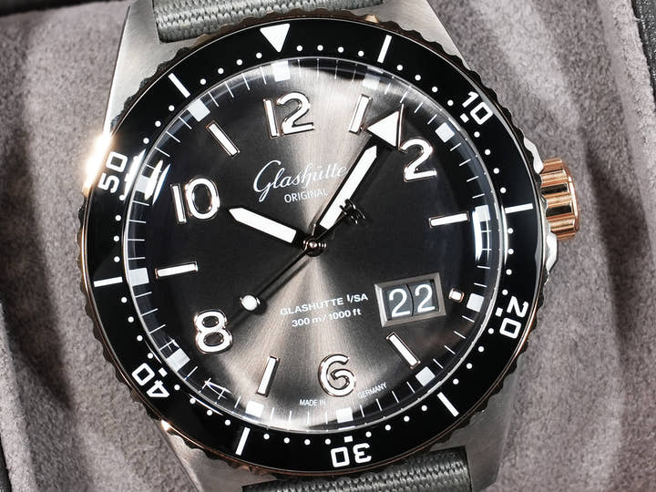 Glashütte Original SeaQ Panorama Date Ref. 1-36-13-04-91-34 Red Gold/Stainless Steel Grey Dial Excellent Condition yewfuq2z