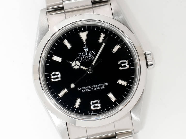 ロレックス エクスプローラーI Ref.14270 ステンレススチール ブラック文字盤 オイスターブレスレット 中古 tsexzoot