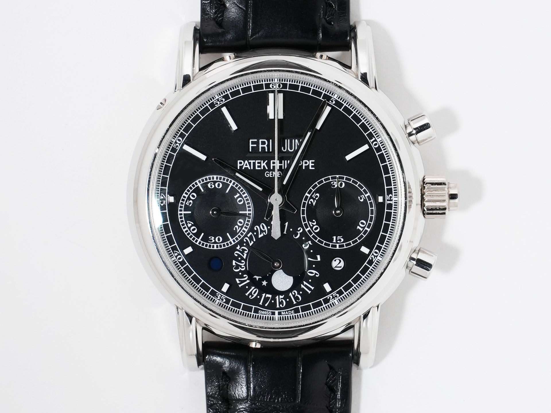 パテックフィリップ パーペチュアルカレンダー スプリットセコンド クロノグラフ Ref.5204P-011 プラチナ ブラック文字盤 中古 jhfmekjm