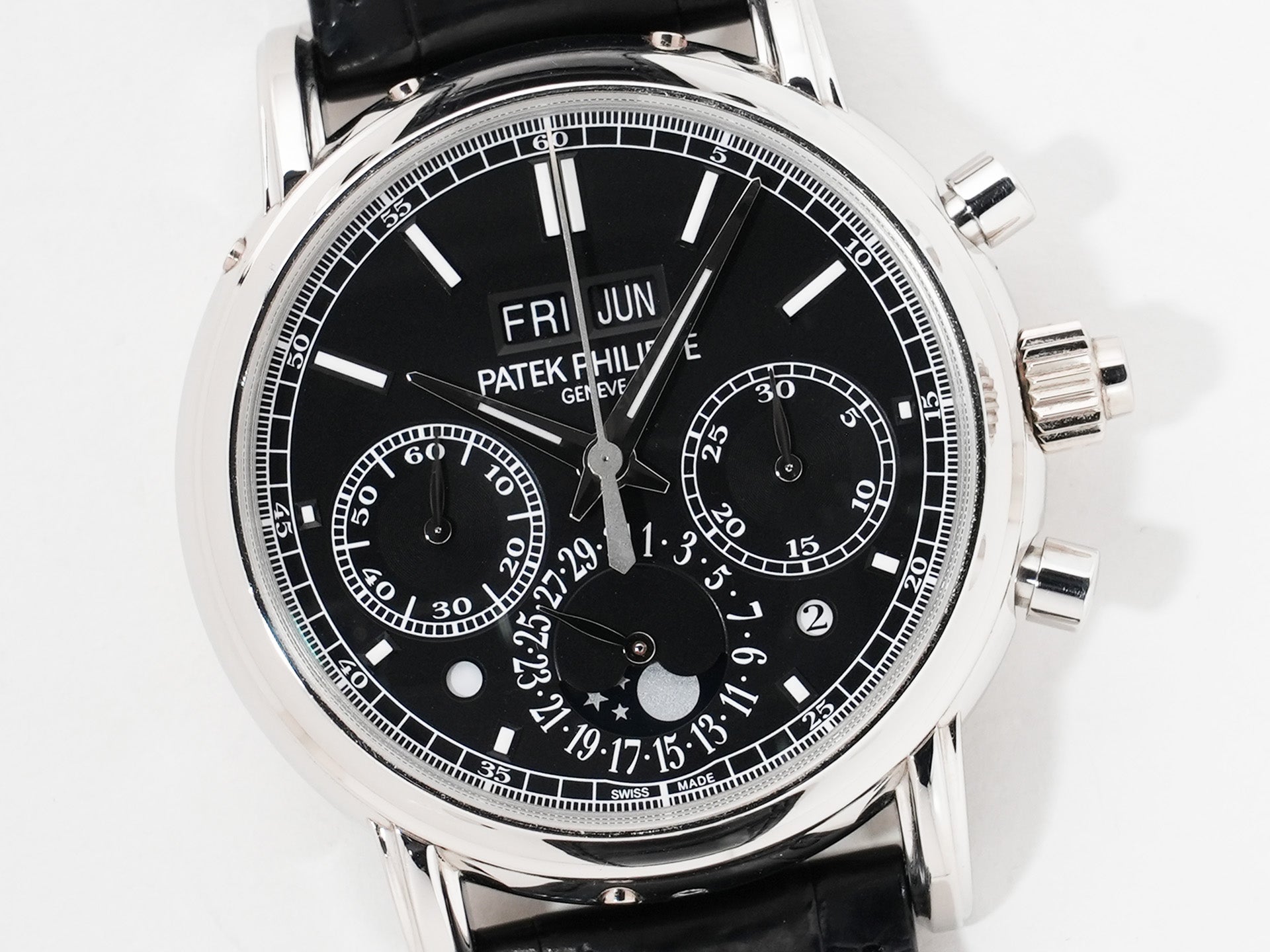 パテックフィリップ パーペチュアルカレンダー スプリットセコンド クロノグラフ Ref.5204P-011 プラチナ ブラック文字盤 中古 jhfmekjm