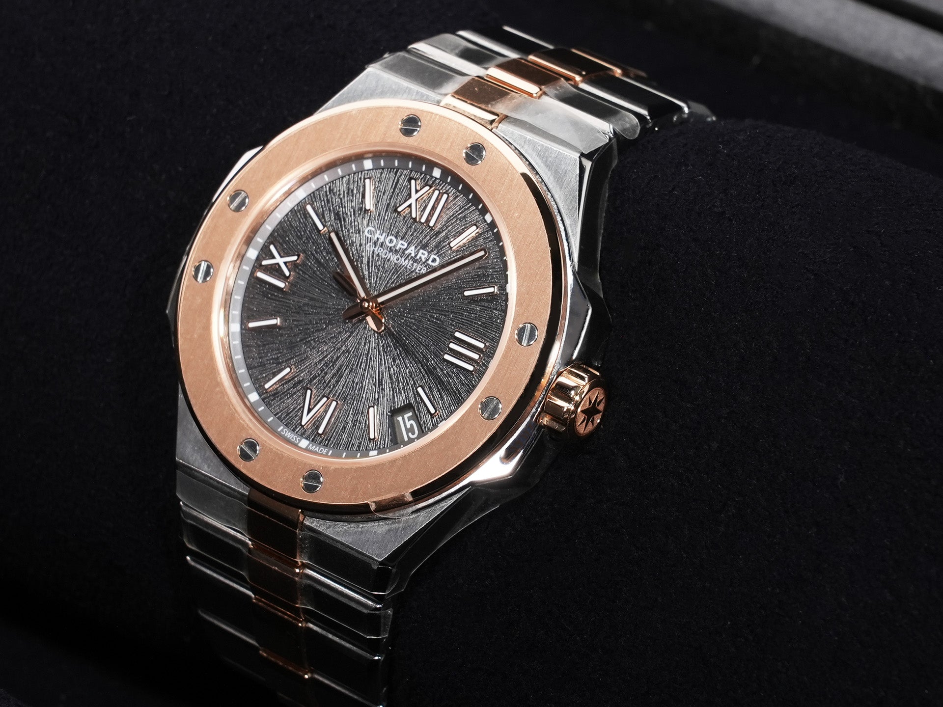 Chopard Alpine Eagle 41 Ref. 298600-6001 Stainless Steel x Rose Gold Gray Dial Unused gw5pndgz