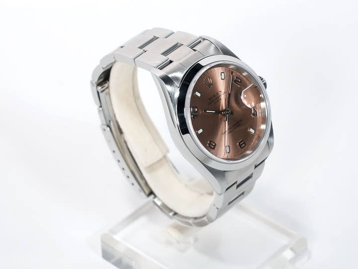 ロレックス オイスターパーペチュアルデイト Ref.15200 ステンレススチール ピンクアラビア文字盤 中古 ien59jd4