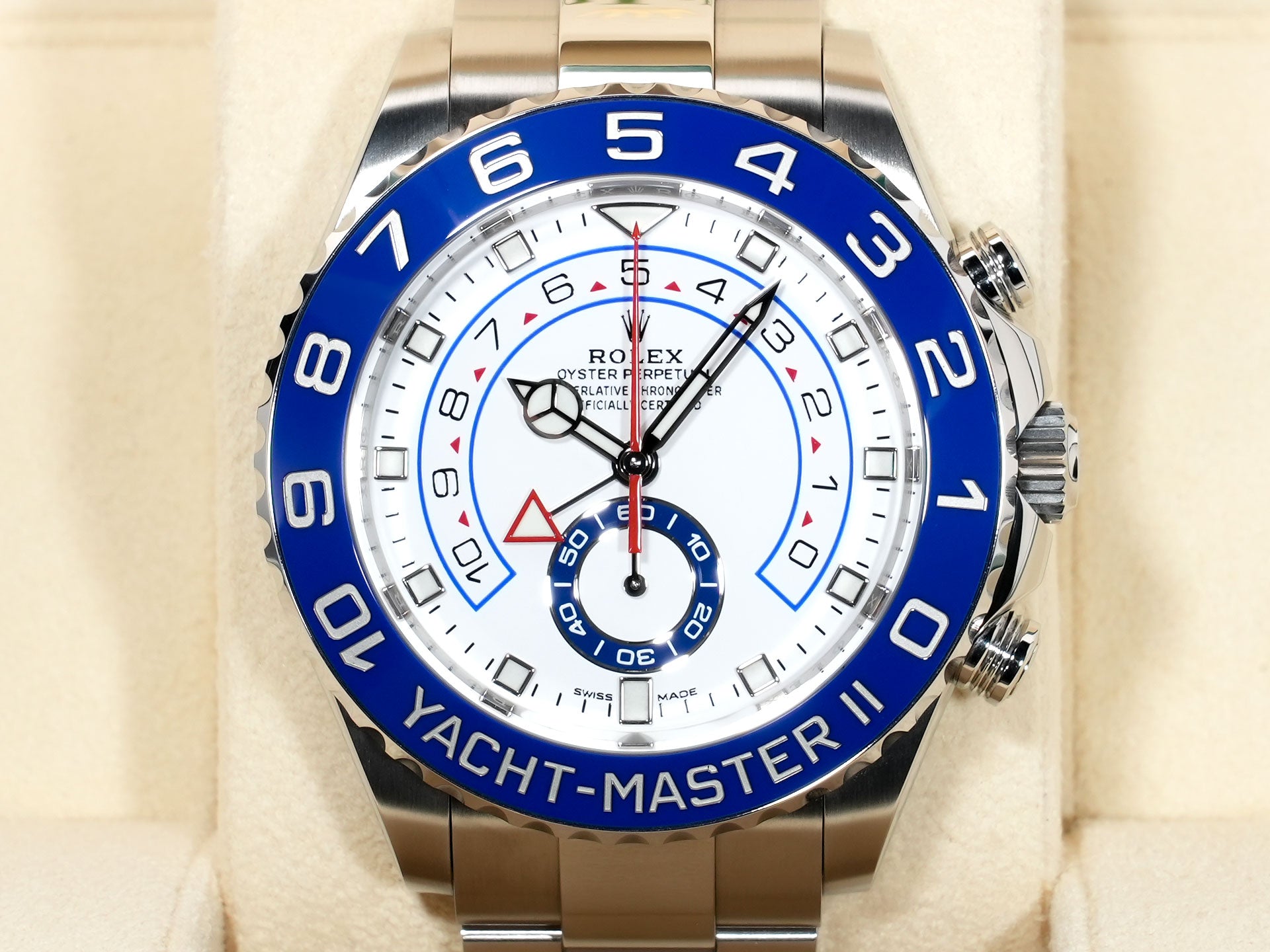 Rolex Yacht-Master II Ref. 116680 Stainless Steel White Dial Excellent Condition t97my42x