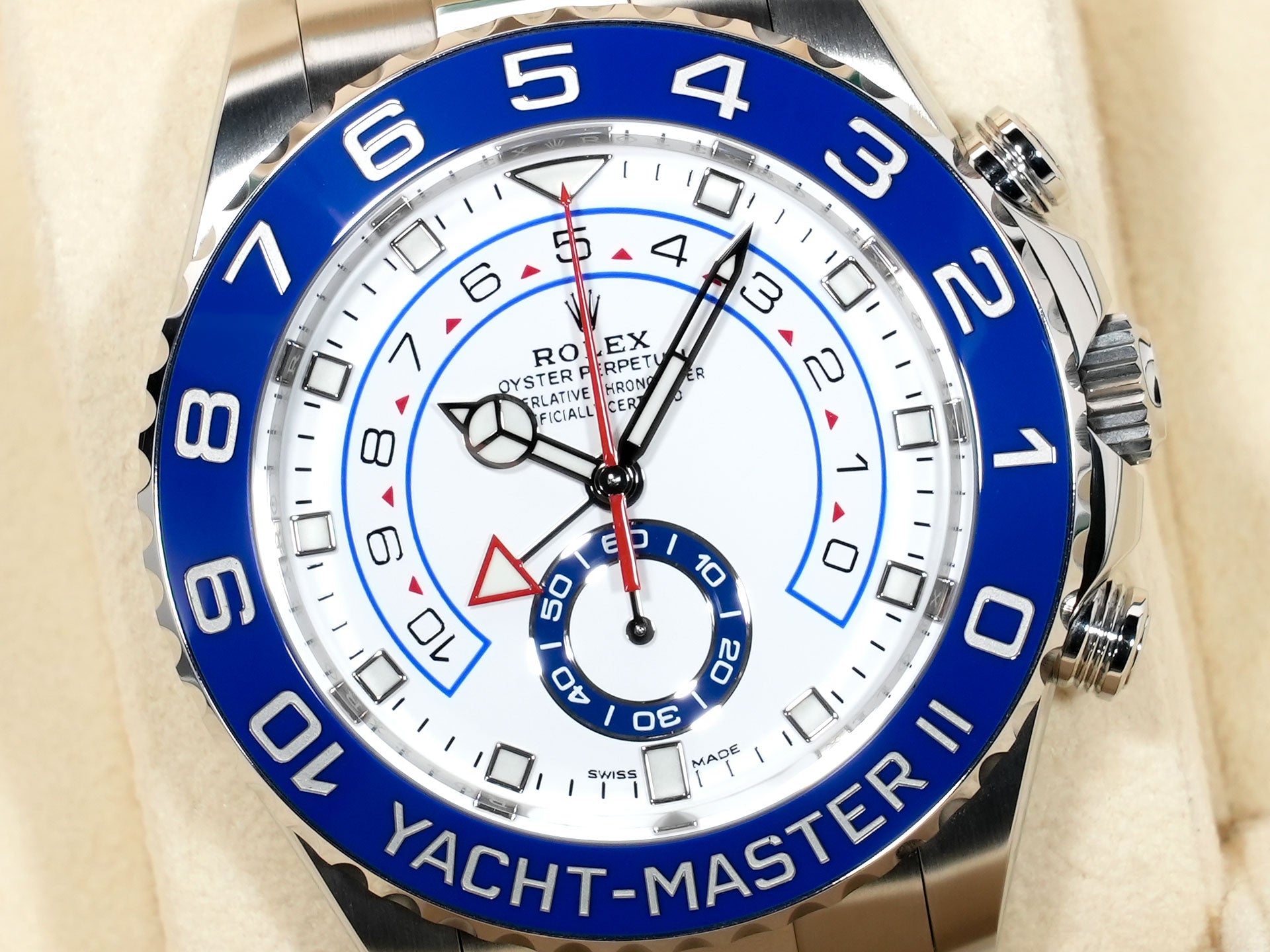 Rolex Yacht-Master II Ref. 116680 Stainless Steel White Dial Excellent Condition t97my42x