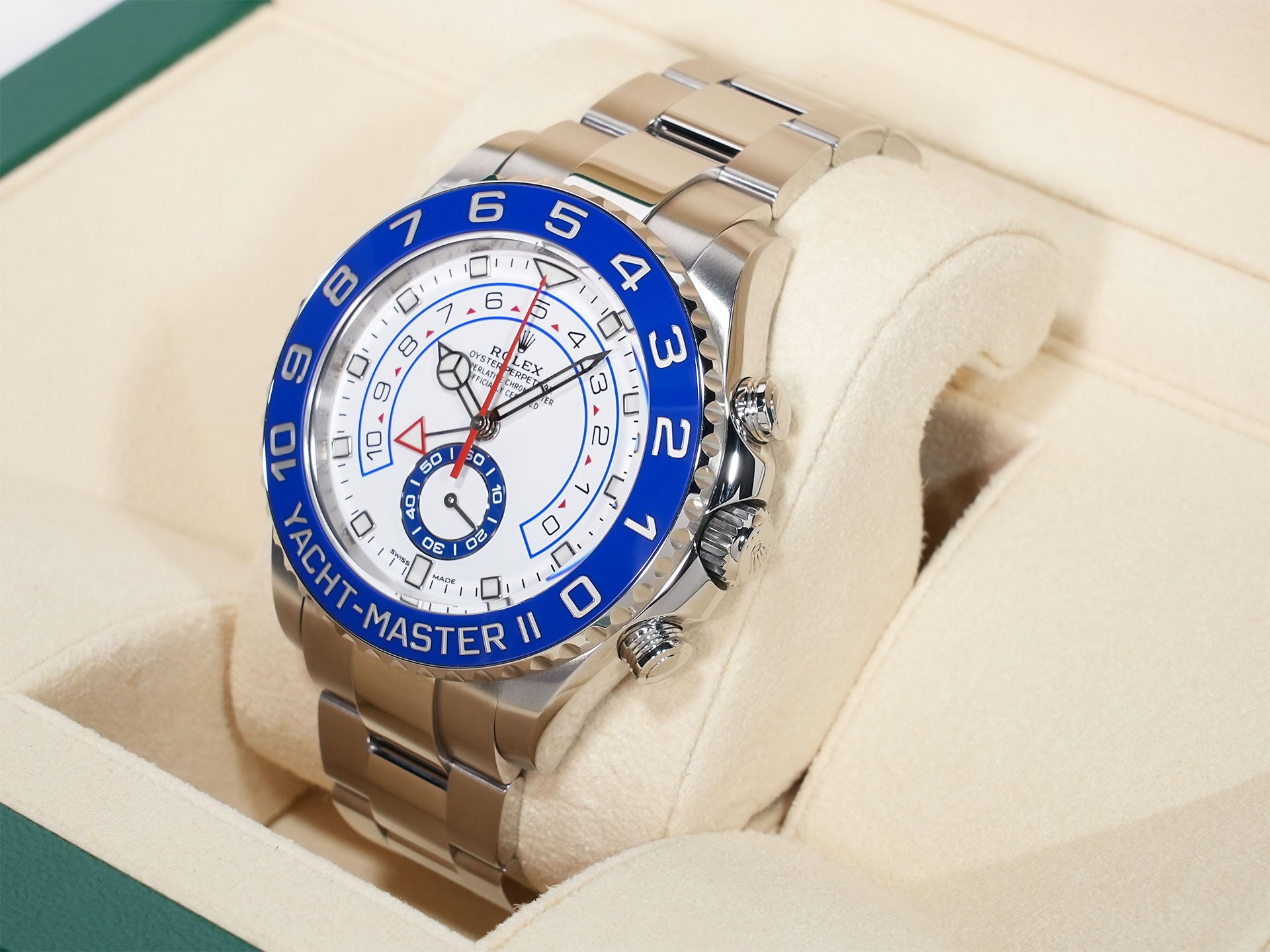 Rolex Yacht-Master II Ref. 116680 Stainless Steel White Dial Excellent Condition t97my42x