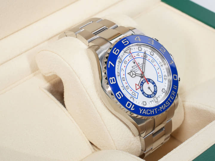 Rolex Yacht-Master II Ref. 116680 Stainless Steel White Dial Excellent Condition t97my42x