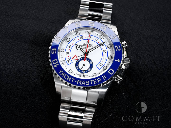 Rolex Yacht-Master II Ref. 116680 Stainless Steel White Dial Excellent Condition t97my42x